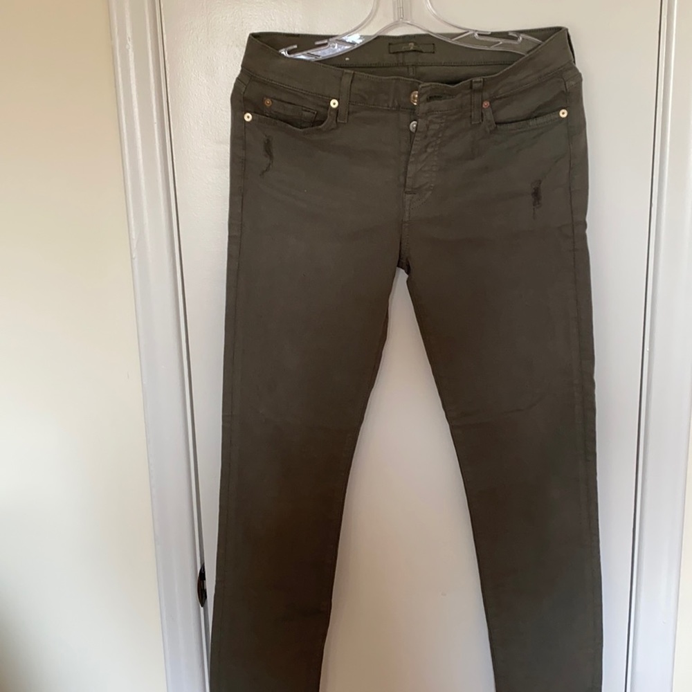 7 for all man kind army green jeans